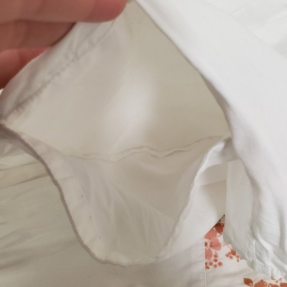 Maeve Womens Floral Patchwork Button Up Shirt Size XL Ivory Long Sleeve Collar - Picture 8 of 14